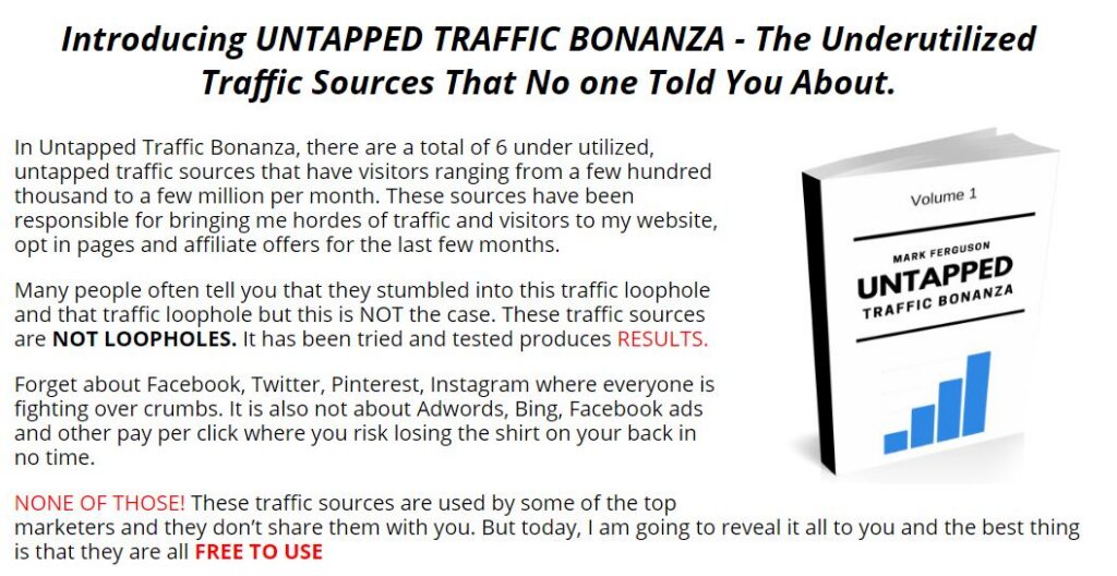Untapped Traffic Bonanza (Volume 1) by Mark Ferguson untapped traffic bonanza volume 1 by mark ferguson.jpg